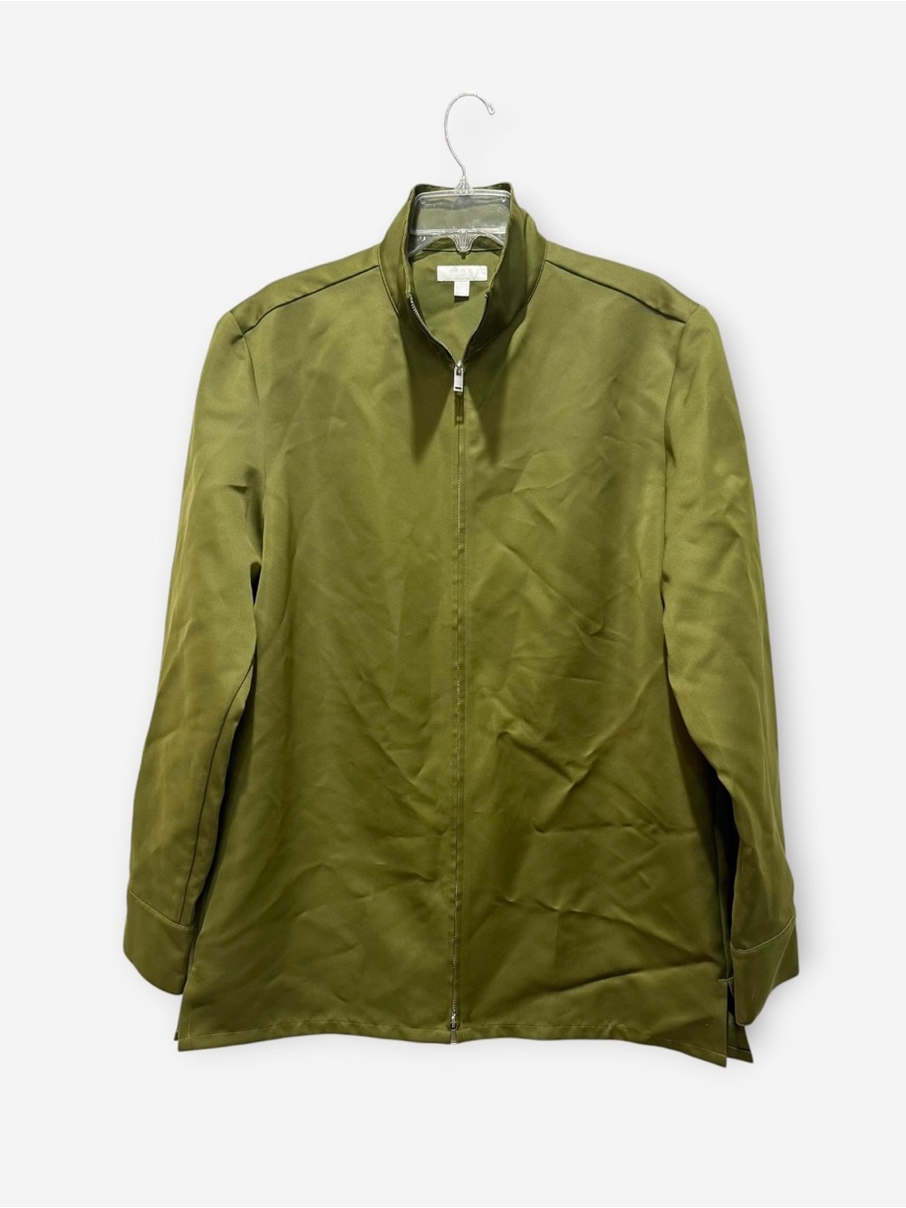COS Olive Green Funnel Neck Zip Up Jacket Size Large